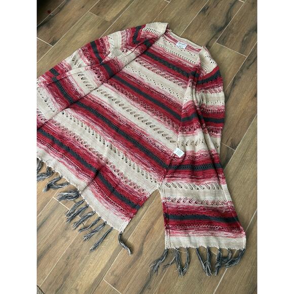 Wrangler Fringe Open Front Knit Cardigan Women's Medium - Picture 6 of 10